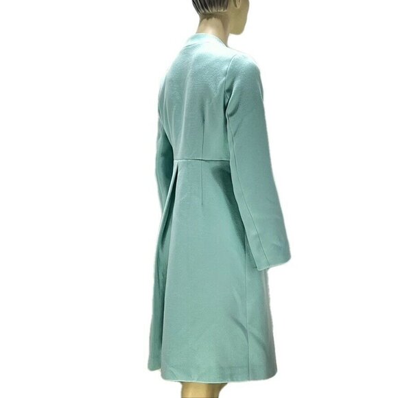 Jolie Brown Womens Long Turquoise Wool Blend Coat  Button Closure & Lined  Size - Picture 3 of 12